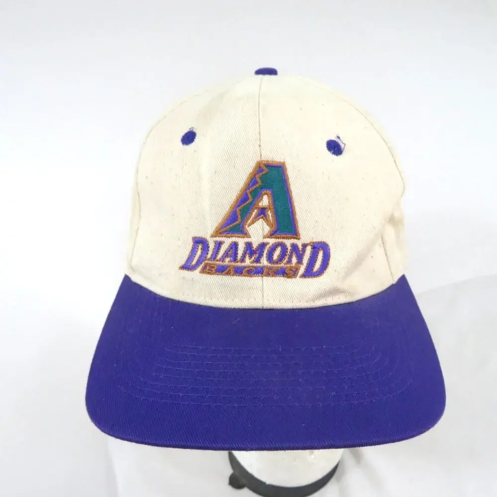 AZ Diamondbacks Hat, Baseball, Ivory Purple Green, Snapback Y2K